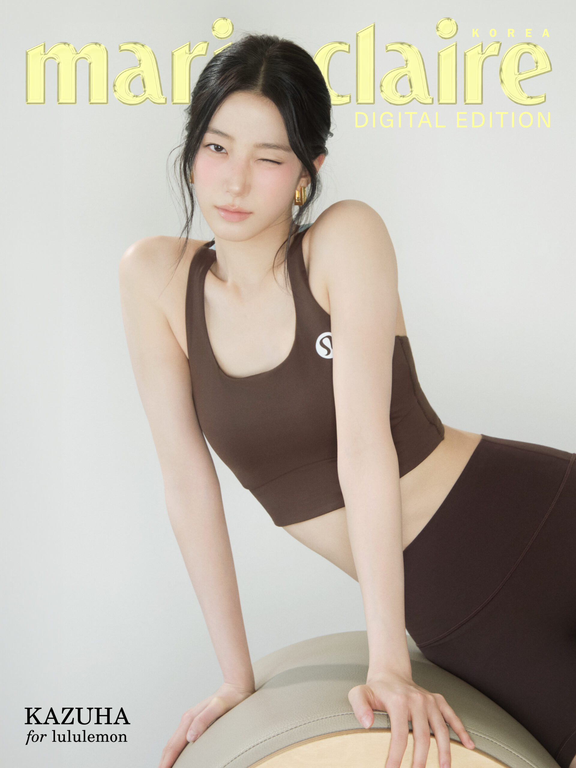르세라핌 카즈하와 룰루레몬이 함께한 마리끌레르 디지털 커버