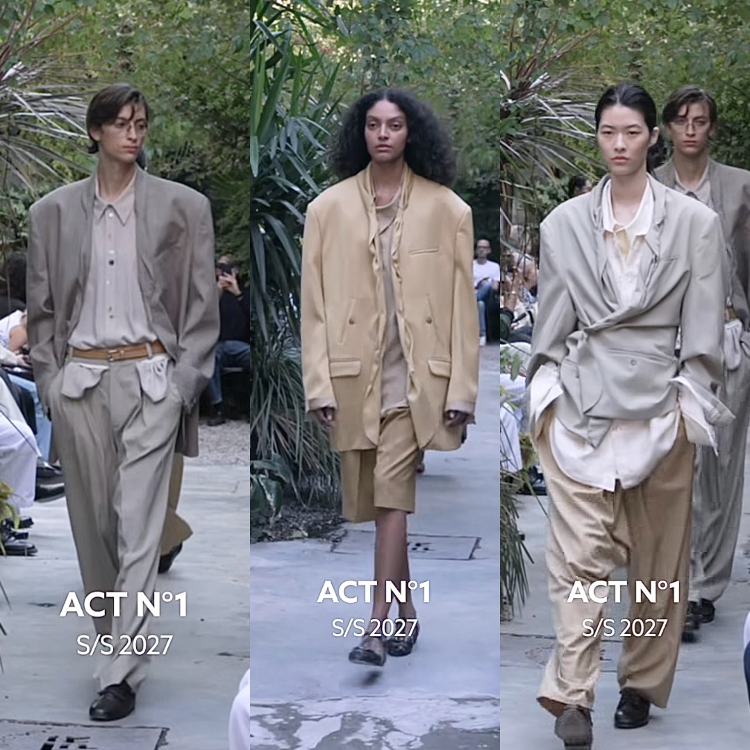 남겨진 원단이 그리는 위트 있는 실루엣, ACT N°1 2027 S/S
